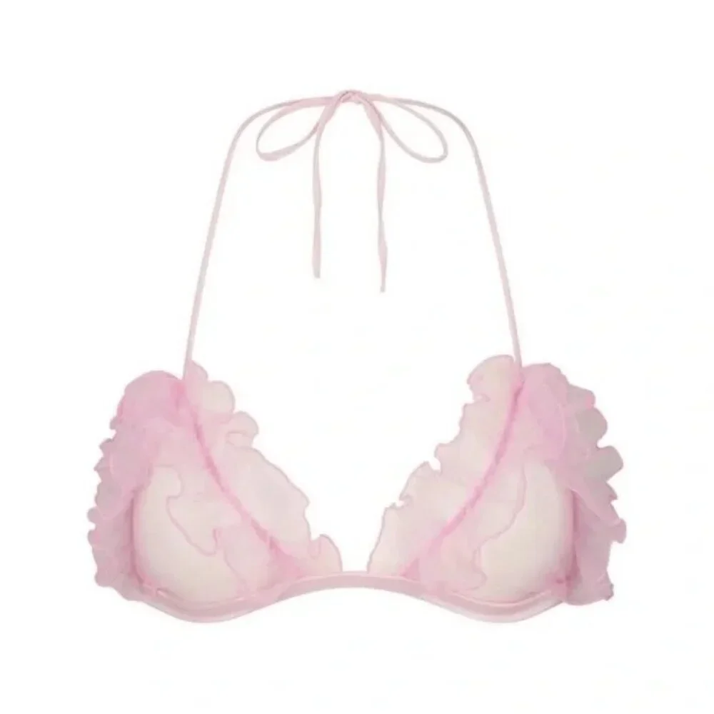 SKIMS Embroidered Tulle Triangle Bra Bubble Gum Size Small NWT - Picture 2 of 6